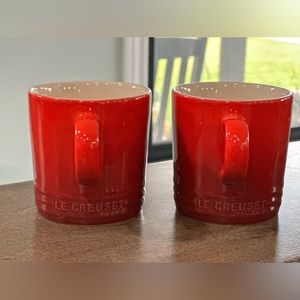 2 Cerise Red Le Creuset mugs